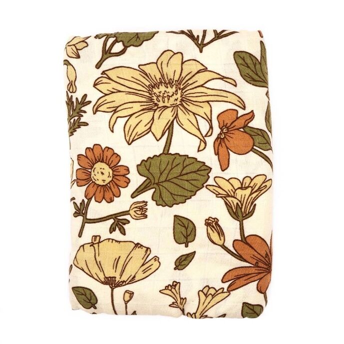 CLEARANCE Bamboo Cotton Swaddle - Vintage Flower