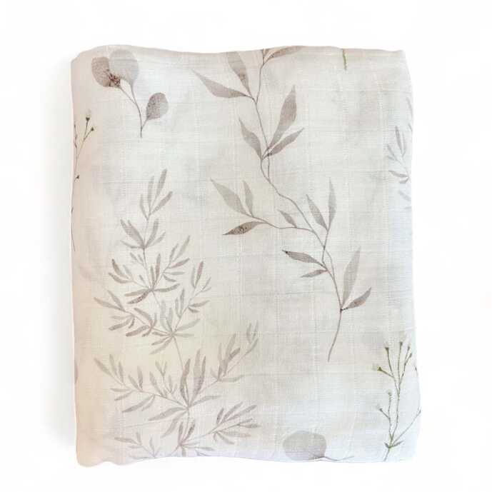 Bamboo Cotton Swaddle - Leafy