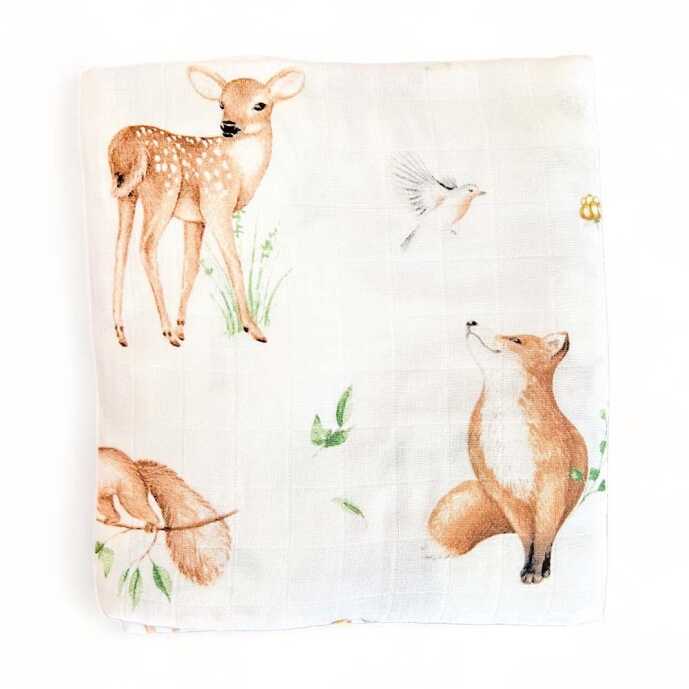 Bamboo Cotton Swaddle - Woodlands