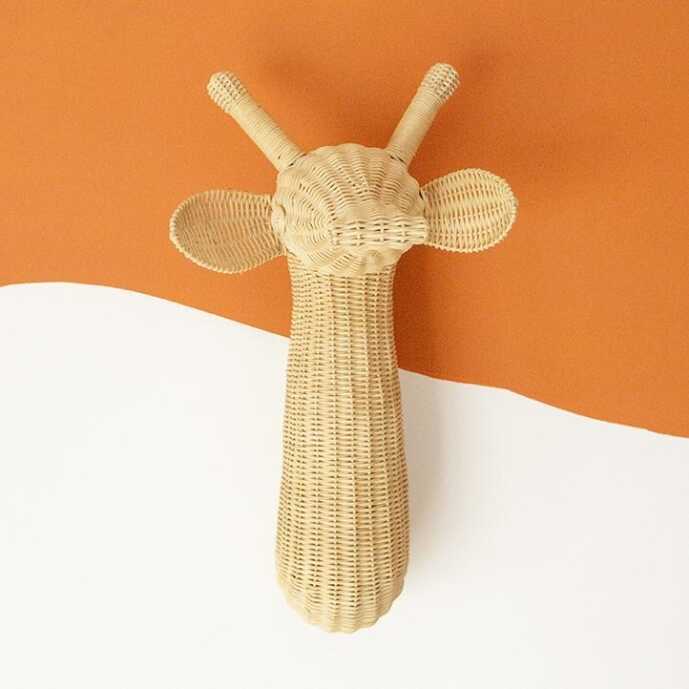 Rattan Furniture & Décor for Baby Nursery - Giraffe Wall Hanging for Bohemian Nursery Décor