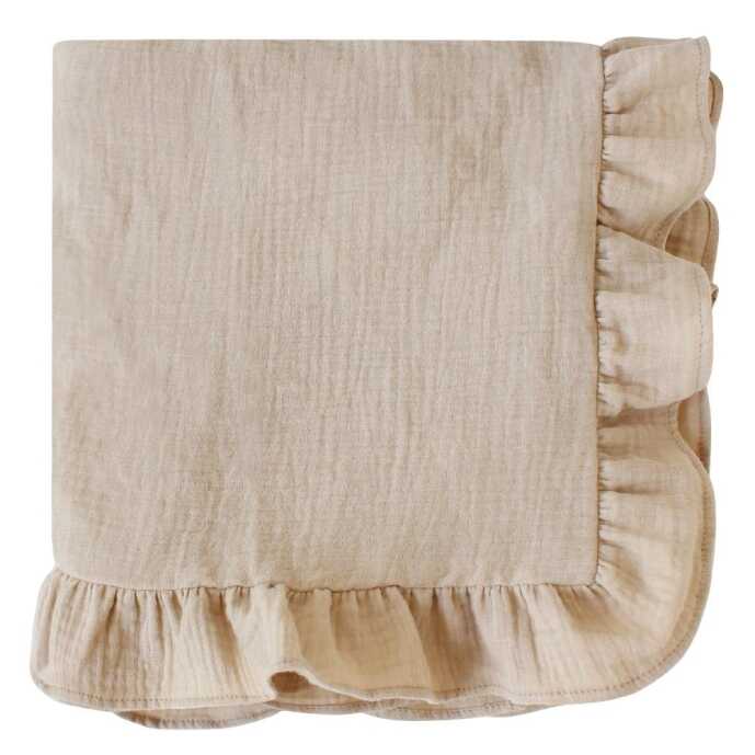 100% cordon ruffle oatmeal swaddle